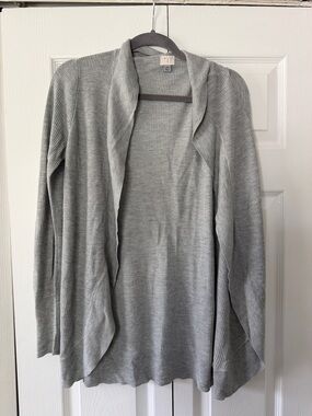 a new day Light Gray Open-Front Ribbed Cardigan